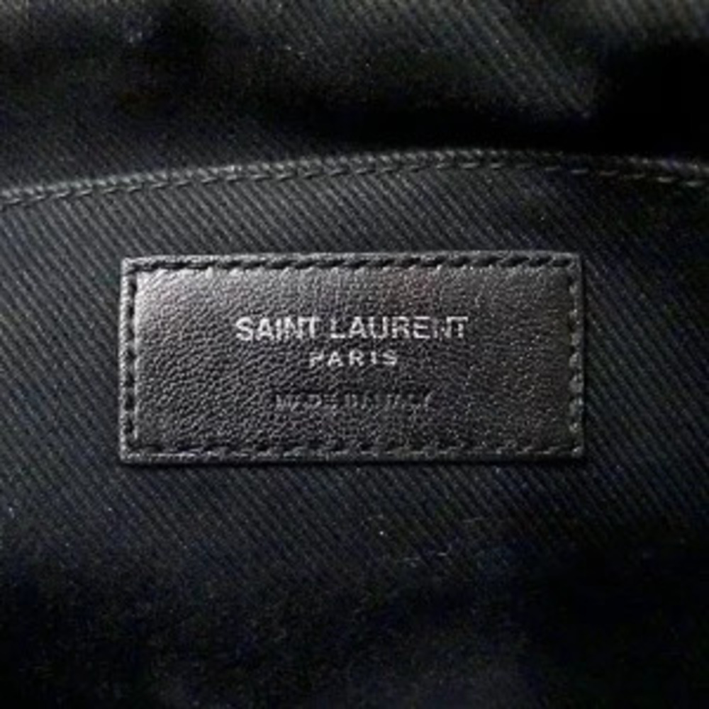 Saint Laurent Bag Shoulder Lou Camera Raffia Black Tassel Fringe Crossbody - Picture 6 of 8